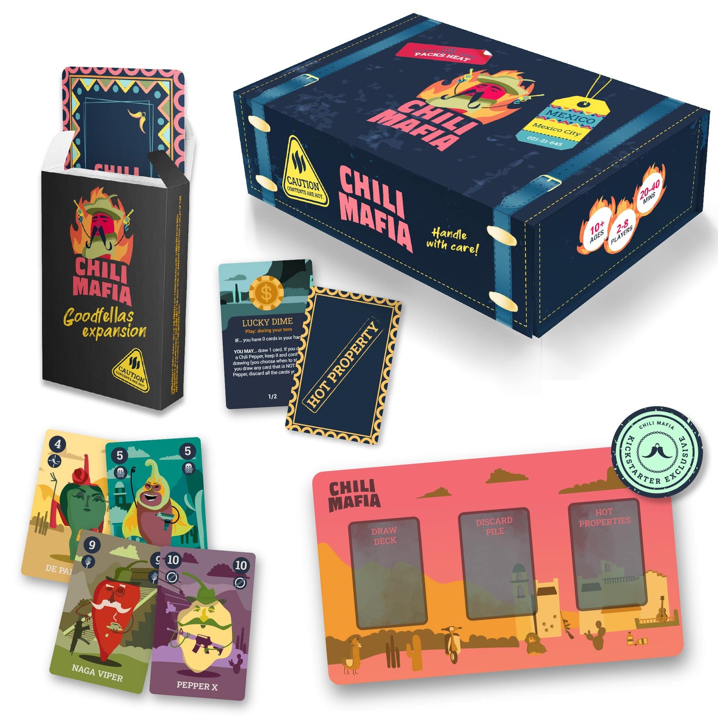 Chili Mafa - the card game that packs heat, Goodfellas expansion and playmat